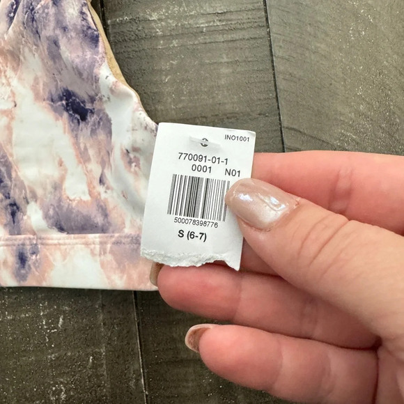 OLD NAVY NWT Powersoft Go Dry Pink Purple Marble Sports Bra Small (6/7 girls) - Picture 4 of 6